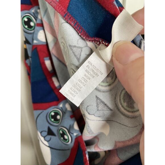 LuLaRoe‎ Womens Leggings Sz TC Burgundy Gray Bunny Rabbit Print Teal 12 14 16 18 - Picture 6 of 7